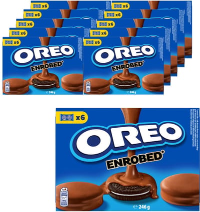 OREO Original Koekjes met een Bedekking met Melk Chocoladesmaak - Doos 10 x 246g (6 x 41g) - Koek voor Onderweg - Displaydoos - Chocoladekoek