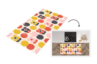 Keukenloper 120x60 cm - Keukenmat vinyl Retro - Design - Bloemen - Pastel - Keukenmatten loper - Keuken vloerkleed tapijt