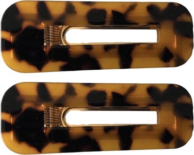Lajetti - Haarspeldjes Bruin 2 stuks - Haarclip Panter Schuifspeldje Rechthoekig - Haaraccessoire Dames en Meisjes