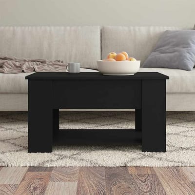 vidaXL - Salontafel - 79x49x41 - cm - bewerkt - hout - zwart