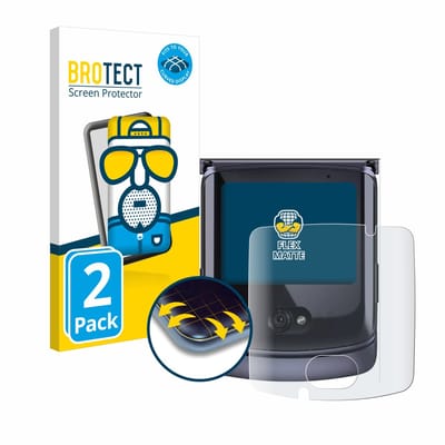 BROTECT - Screenprotector voor Motorola Razr 5G 2020 (Display voor) - Folie Beschermfolie matte volledig dekking 2 Stuks
