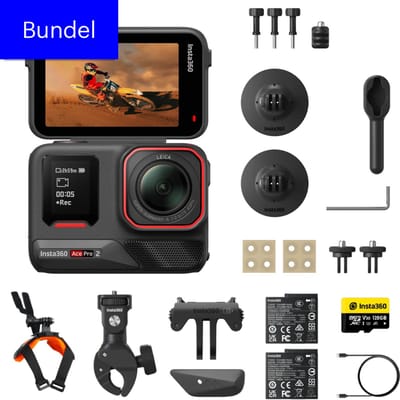 Insta360 Ace Pro 2 All-in-1 Motorcycle Bundel Kit - Actioncam - Zwart