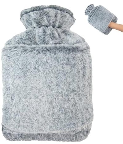 Grote Warmwaterkruik met Kangoeroezak - 2 L, Lekvrij en Zacht voor Kinderen en Volwassenen
