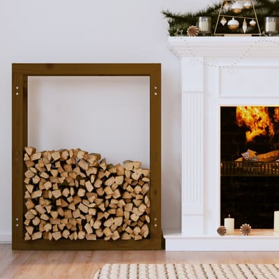vidaXL - Haardhoutrek - 80x25x100 - cm - massief - grenenhout - honingbruin