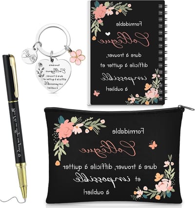 4-delige Cadeauset voor Verbinding – Cosmetica Tas, Spiral Block, Balpen, Sleutelhanger | Origineel Geschenk voor Afscheid, Verjaardag, Feestdagen en Meer