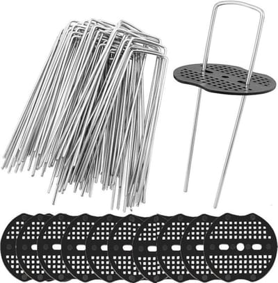Tuin Pegs Set 15 CM - 50 Stuks, Roestbestendige U-vormige Stalen Grondpennen voor Gazon en Grondzeil