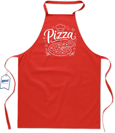 Basics - Unisex Schort - kookschort - keukenschort - BBQ schort - 65 x 90 cm - 100% katoen - pizza - rood