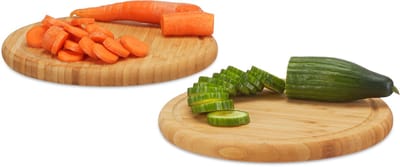 8x ontbijtplank - 30 cm diameter- snijplank bamboe serveerplank - keukenplank