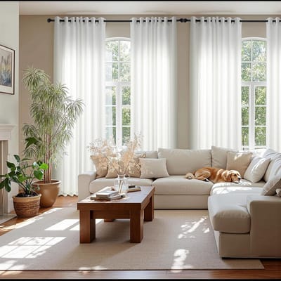 Dailygoods- Gordijnen Semi-doorzichtig - Gordijnen met Oogjes - 2 Stuks - 140B x 220H cm - Lichtfilterend - Gezellige Ruimte - Vitrage