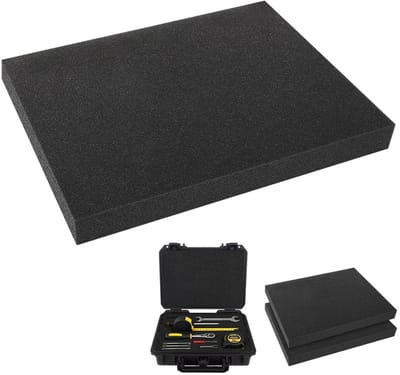 Set van 2 Cube Foam Inserts 400 x 300 x 40 mm voor Gereedschapskoffer, Isolatie en Snijwerk