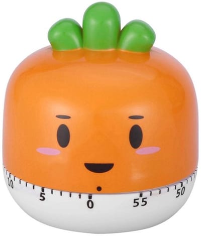 Mechanische kooktimer - handmatige groenteteller - 1 stuk - oranje
