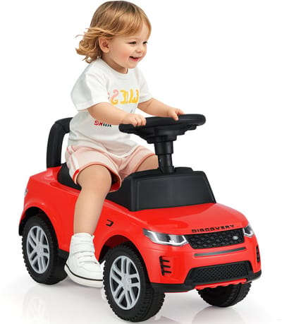 COSTWAY Schuibauto glijauto vanaf 1 jaar, glijvoertuig met opbergruimte onder de zitting, kinderauto met claxon en motorgeluid, voor jongens en meisjes (rood)