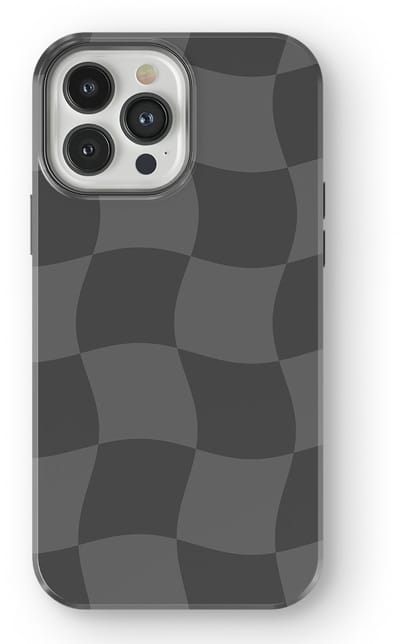 Checkered Warp Hoesje geschikt voor iPhone 13 Pro Max | Geschikt Voor Mag | Uniek Design Hoesje | Beschermhoes geschikt voor iPhone 13 Pro Max Grey Motion