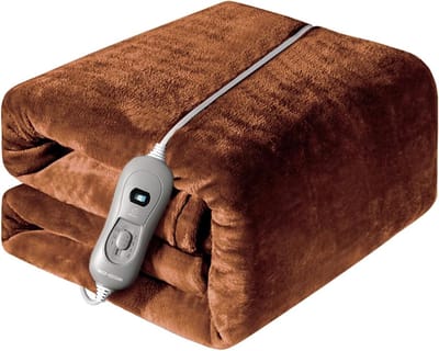 Elektrische deken - Verwarmde deken - Ontspannen thuis - Automatische uitschakeling - 180 x 130 cm - Chocoladebruin