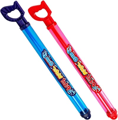 Waterspeelgoed 2-delig - Watergevecht spuiters - Buitenspelen zomer - 360 graden spray - 60 cm lengte - Blauw en rood
