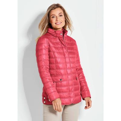Licht gewatteerd jack met veel details - koraalrood - Gr. 40 van Goldner Fashion