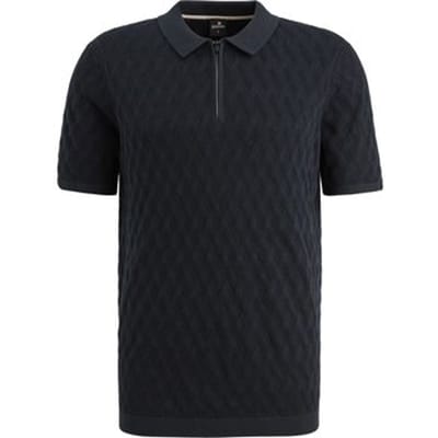 Polo Shirt Korte Mouw Vanguard Knitted Poloshirt Half-Zip Navy