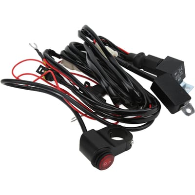 13ft LED Lichtschakelaar Bedradingsset 14AWG 1-naar-2 met Relais 40A Zekering voor Motorfiets SUV ATV UTV black