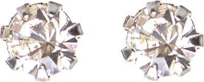 Magnetische Oorbellen - Strass 5mm Naturel - Zilverkleurig - Bijoux