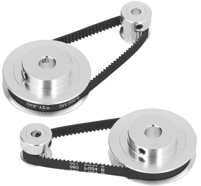Timing Katrolset van Aluminium voor Precisietransmissie, 3D-printeraccessoires en Synchrone Wielset, Inclusief 20t en 60t Wielen voor Doe-het-zelvers