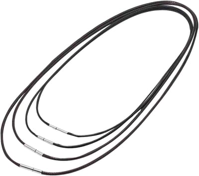 ketting voor hanger, 4 stuks leren halskettingen voor heren, leren halsketting voor dames, hanger van touw, zwarte kunstlederen halsband, Tessuti halsketting, fijne zwarte leren ketting