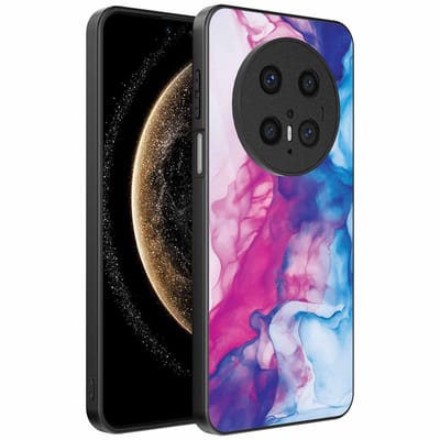Geschikt voor Huawei Mate 70 Telefoonhoesje met Roze Blauw Marmer Opdruk - TPU Backcover Case Rose Blue Marble Design - Smartphonica geschikt voor Huawei Mate 70