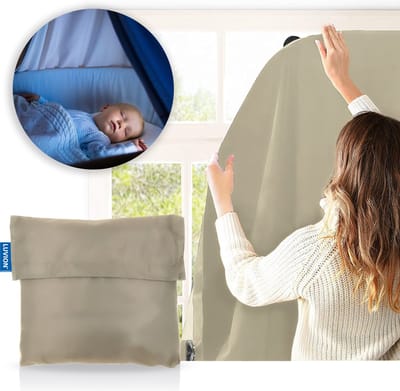 LUVION® Portable Blackout Curtain - Beige - Verduisteringsgordijn met zuignappen - Gordijn geschikt voor alle ramen tot maximaal 130x200cm