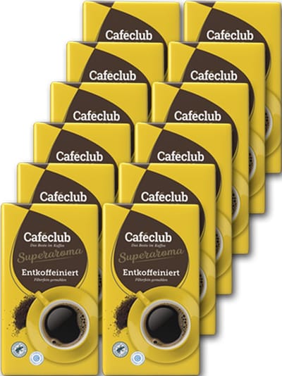 Caféclub Entkoffeiniert Gemalen – 12x500Gr