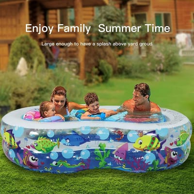 Opblaasbaar zwembad Dothfolle 63 x 43 x 18 inch - voor kinderen en volwassenen - gezinsformaat - bovengronds zwembad - eenvoudige set - achtertuin en tuin - zomer waterplezier Kinderzwembad