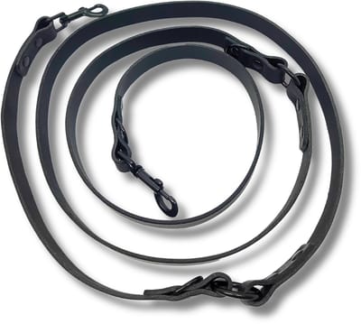 Cooper & Quint Switch Verstelbare Leren Hondenriem - Zwart - 2cm - All Black