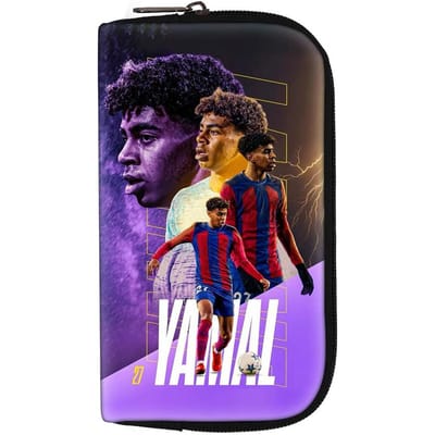 Clutch Tas koptelefoon tas L-Lamin Yamal Portemonnees Draagbare Geld Munt Portemonnee Creditcard Geld Tassen Voetbalster opbergtas black
