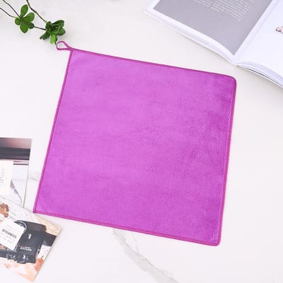 Verdikte Schoonmaakdoek Absorberende Keuken Huishoudelijke Schoonmaakdoek Praktische Schoonmaak Glas Vierkante Handdoek Zonder Pluisjes Kleine Handdoek 30 * 30 purple