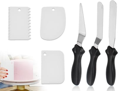 Solidchoice - Set van 6 Stalen Cake Spatula's en Paletten voor Bakken