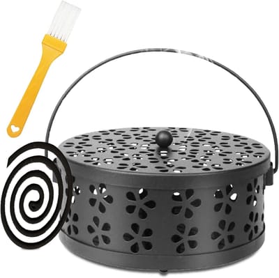 Retro Ronde Incense Stick Houder voor Buiten, Camping en Tuin - Ideaal voor Muggen en Geurige Sticks