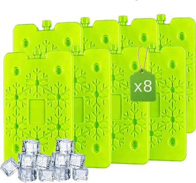 Set koelaccu's - Herbruikbare koelelementen - Fris houden onderweg - Lange koelprestaties - 8 x 200 ml - Geel
