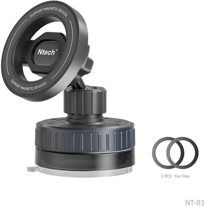 Ntech - Telefoonhouder Auto - Magnetische GSM Houder NT-03 - telefoonhouder auto zuignap / dashboard - Vacuüm Telefoonhouder - auto accessoires– Samsung A56/A26/ S25 FE/A17/A16/S24 Ultra / S24 FE / iPhone 17 / 17 Pro / 15 / 15 Pro / 16 / 16 Pro Max