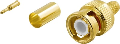 DELTACO DEL-668, krimp connector voor coaxkabel, BNC, RG59 / U, vergulde contacten