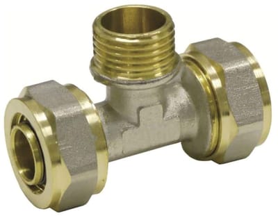 Schroeffitting T-stuk 16 x 2 - 3/4" AG - 16 x 2