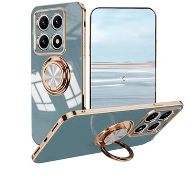 Cosensi - Dailygoods - Ultradunne Stootvaste Telefoonhoes voor Xiaomi 15T met Ringstandaard Grijs