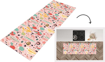 Keukenloper - Loper keuken - Planten - Patronen - Cactus - 150x50 cm - Keukenloper vinyl