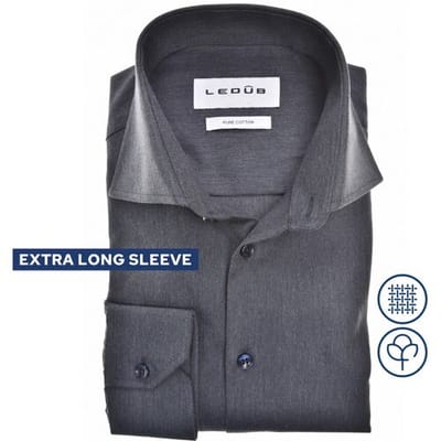 Ledûb Overhemd Pure Cotton Mélange Extra Long Sleeve Mouwlengte 7 Navy / male