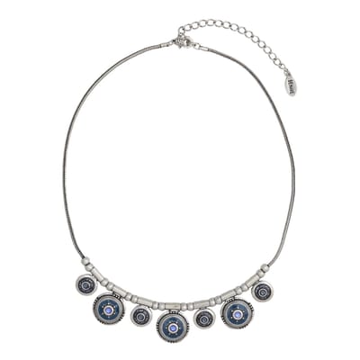 Behave - Korte ketting met epoxy en kristalstenen - Donkerblauw - 40 cm + 7,5 cm verlengketting