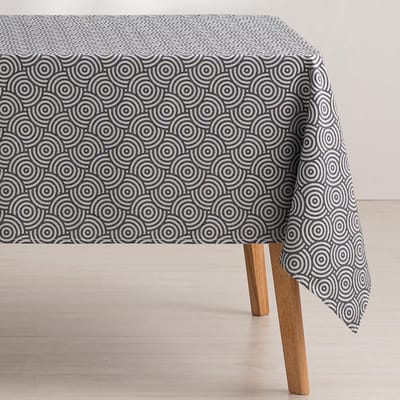 Tafelkleed, vuilafstotend, rechthoekig, jacquard, waterdicht, 140 x 200 cm, stof, antraciet