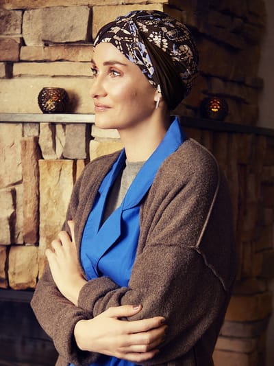 Christine Headwear - Shakti Turban - Printed - Bamboo - Autumn Blues - Chemo Mutsje / Sjaaltje