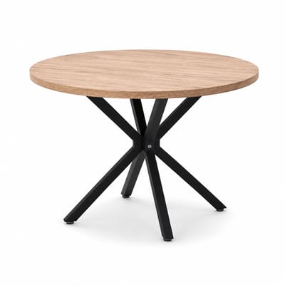 ITRONIQ Eettafel Rond 100 CM - Houten Eettafel voor 2/4 Personen - Ronde Tafel - Modern Design - Compact Formaat - Bruin