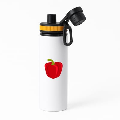 Hacebo® - Rode Paprika waterfles met draaidop oranje - Groente - Groente liefhebbers - paprika - vruchtgroente - puntpaprika - water fles - 850ML