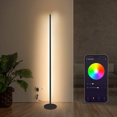 Bolt Electronics® Vloerlamp - Staande Lamp - Woonkamer - 4 Lichtsterktes - RGB Licht - Zwart