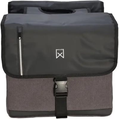 Willex - Dubbele Canvas Bisonyl Tas - 46 Liter - Universele Bevestiging - Zwart/Grijs