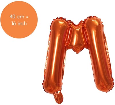 Fienosa Folieballon Letter M Oranje 40 cm – Letterballon voor EK, WK & Feestdecoratie