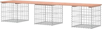Tuinbank Schanskorf - Buitenbank Parkbank - Ontspannen in de tuin - Massief douglashout met stalen basis - 203x44x42 cm